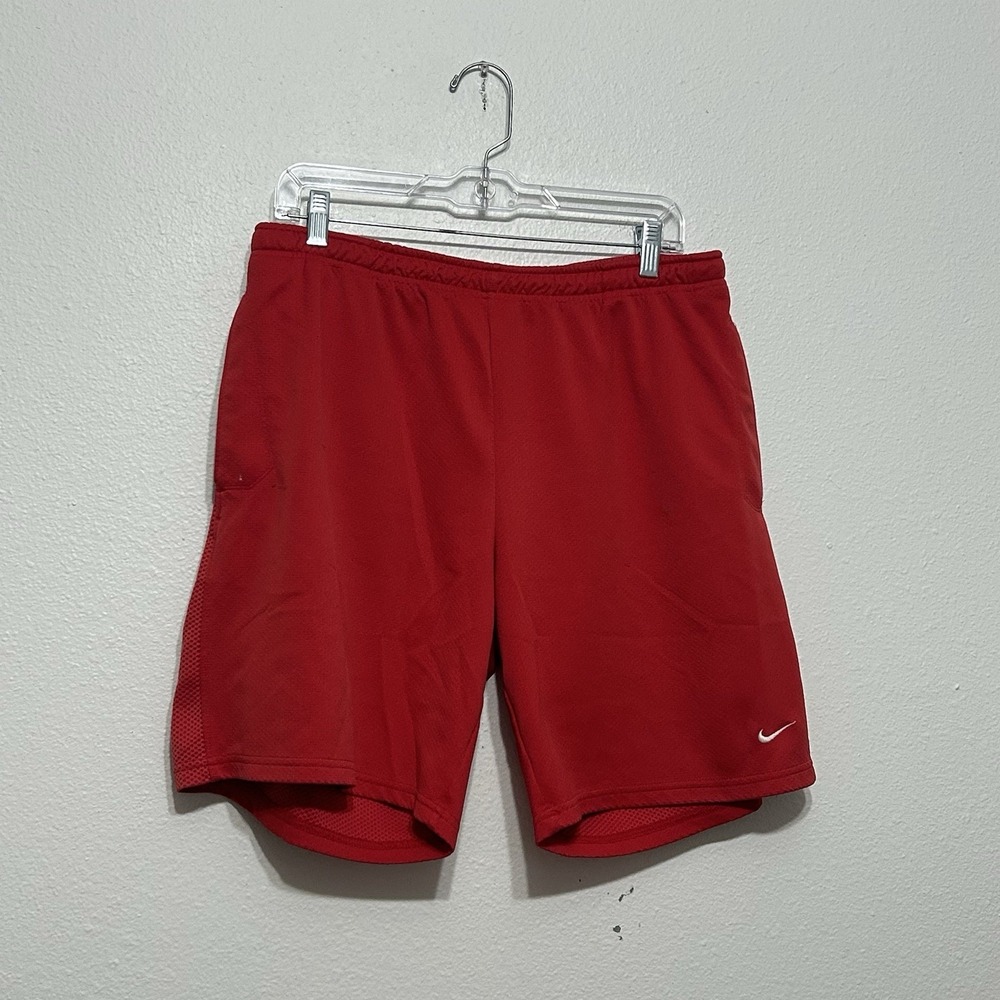Nike Team Fit Dry Red Basketball Shorts‎ Adjustable Waist Men's Size XL - STAINS